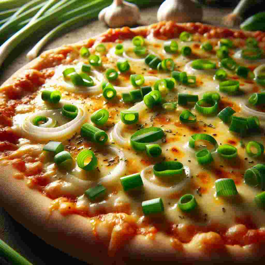 Green topping pizza