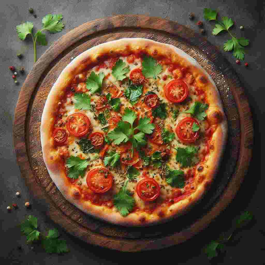 Coriander on Pizza Topping