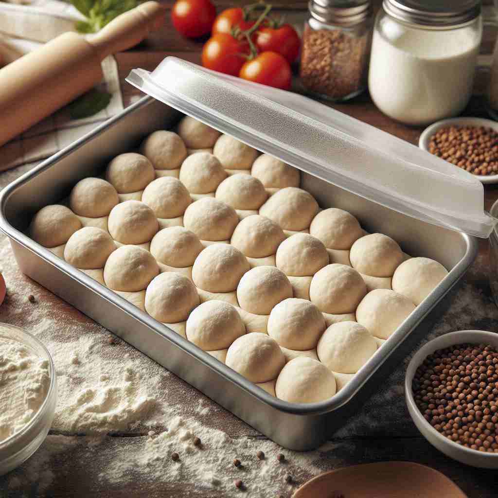 Pizza tray with Dough balls