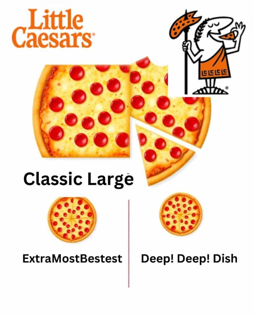 a pizza with pepperoni and cheese at little caesars