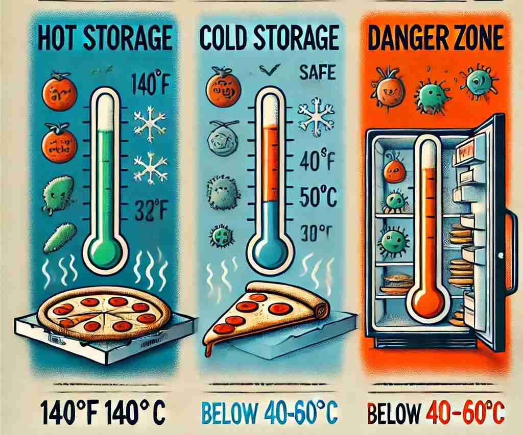 average temperature to store pizza